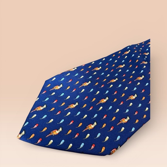 Salvatore Ferragamo Silk Blue Tie - Picture 2 of 3